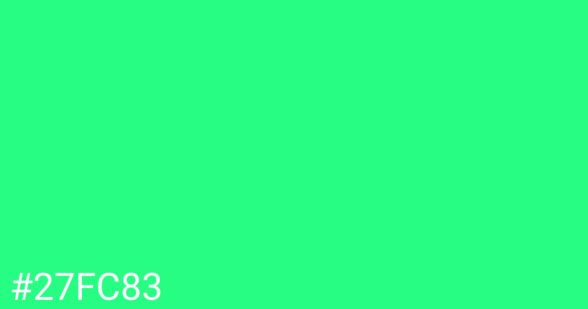 Hex color #27fc83 graphic