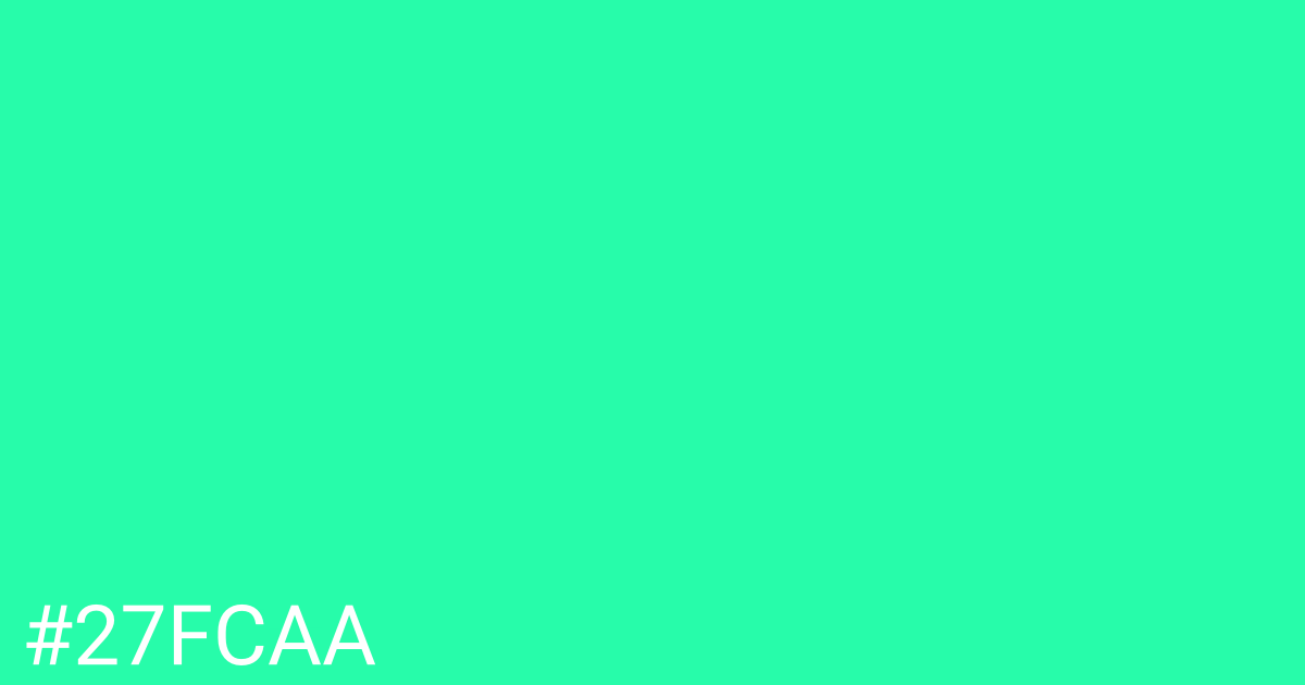 Hex color #27fcaa graphic