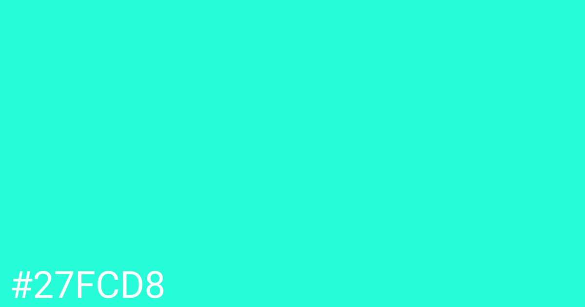 Hex color #27fcd8 graphic