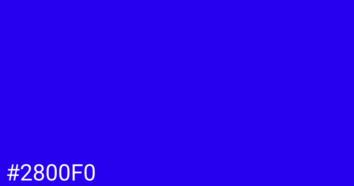 Hex color #2800f0 graphic