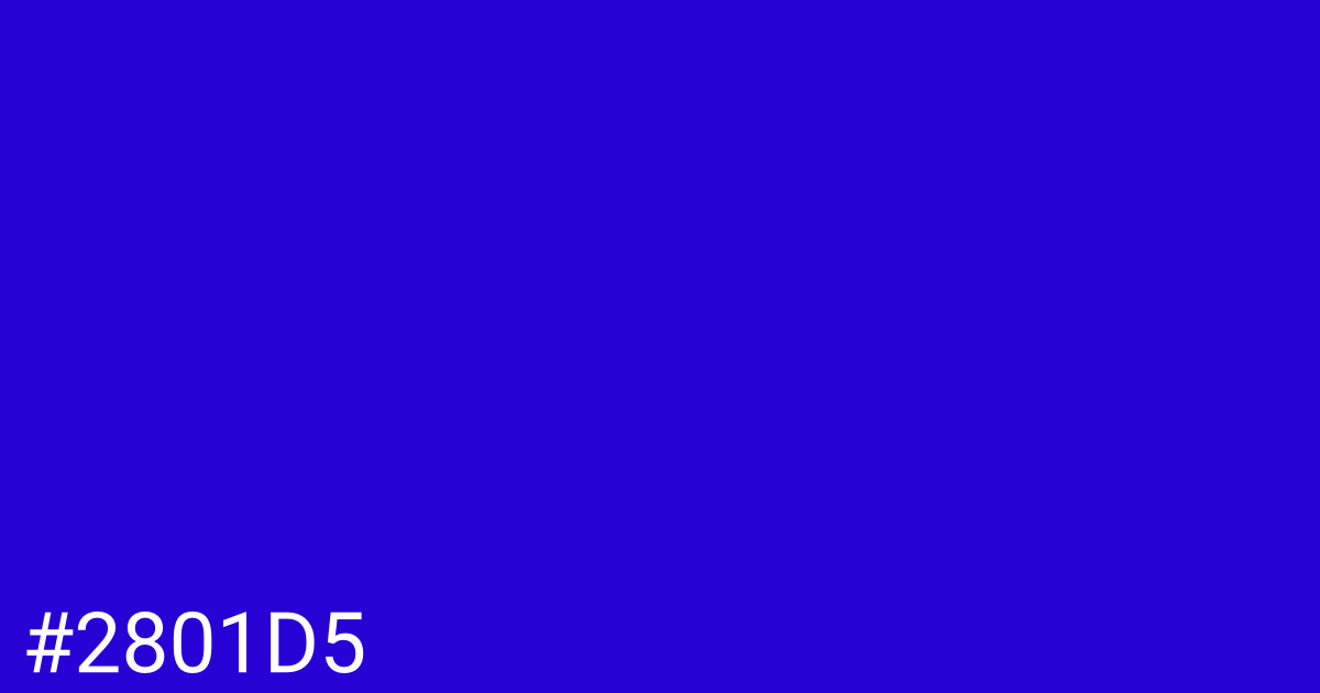 Hex color #2801d5 graphic