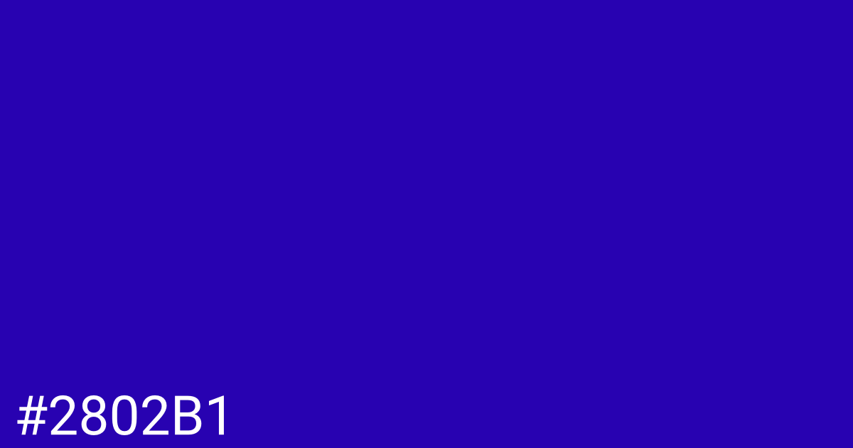 Hex color #2802b1 graphic