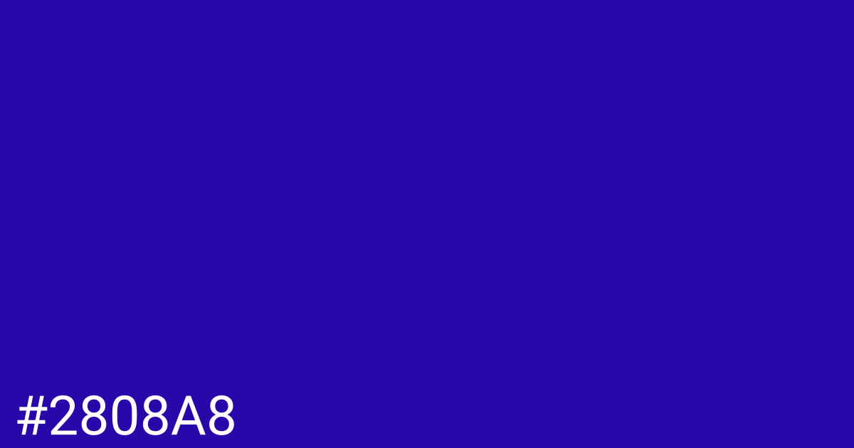 Hex color #2808a8 graphic