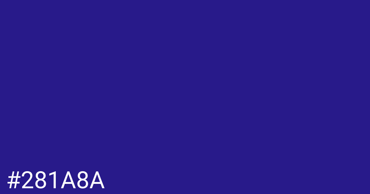 Hex color #281a8a graphic