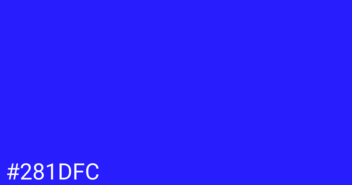 Hex color #281dfc graphic