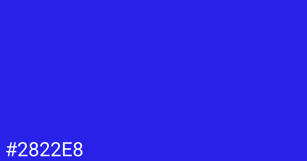 Hex color #2822e8 graphic