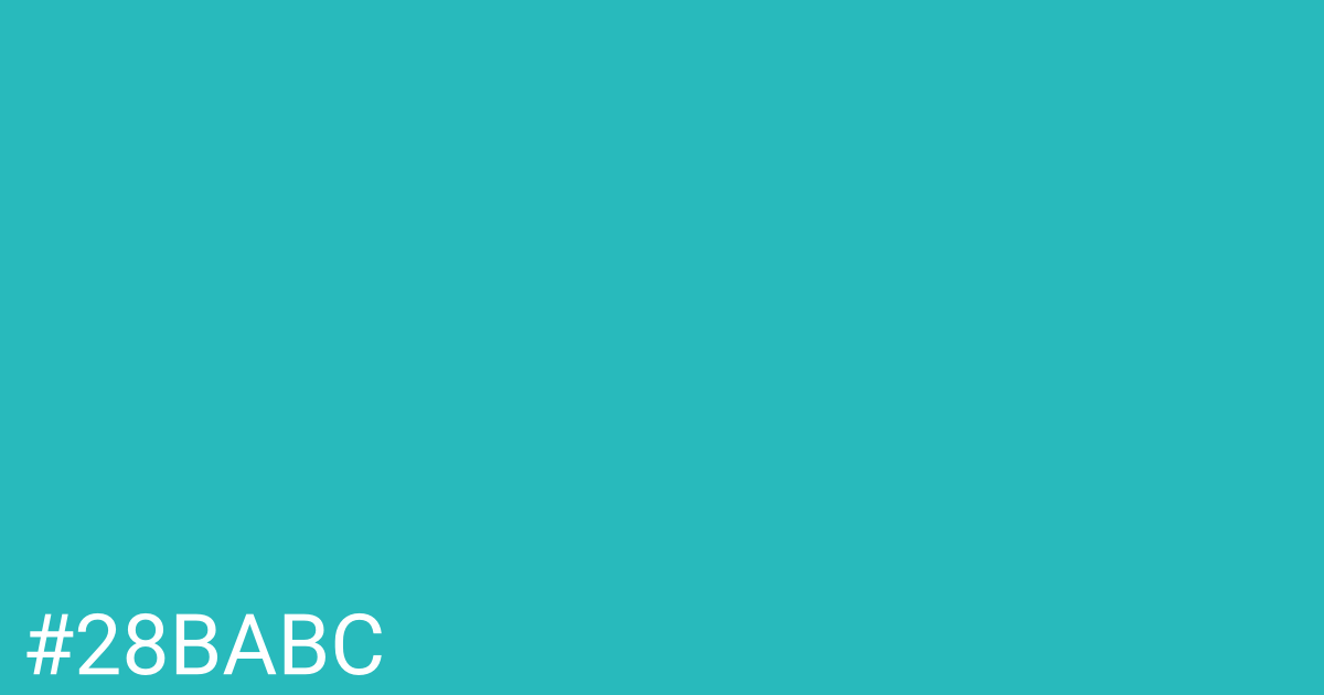 Hex color #28babc graphic
