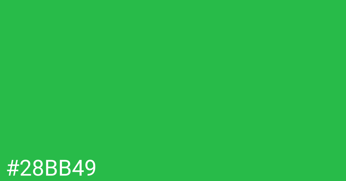 Hex color #28bb49 graphic