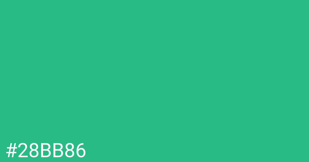 Hex color #28bb86 graphic