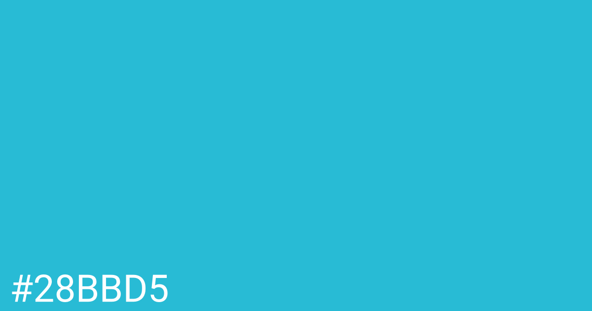 Hex color #28bbd5 graphic