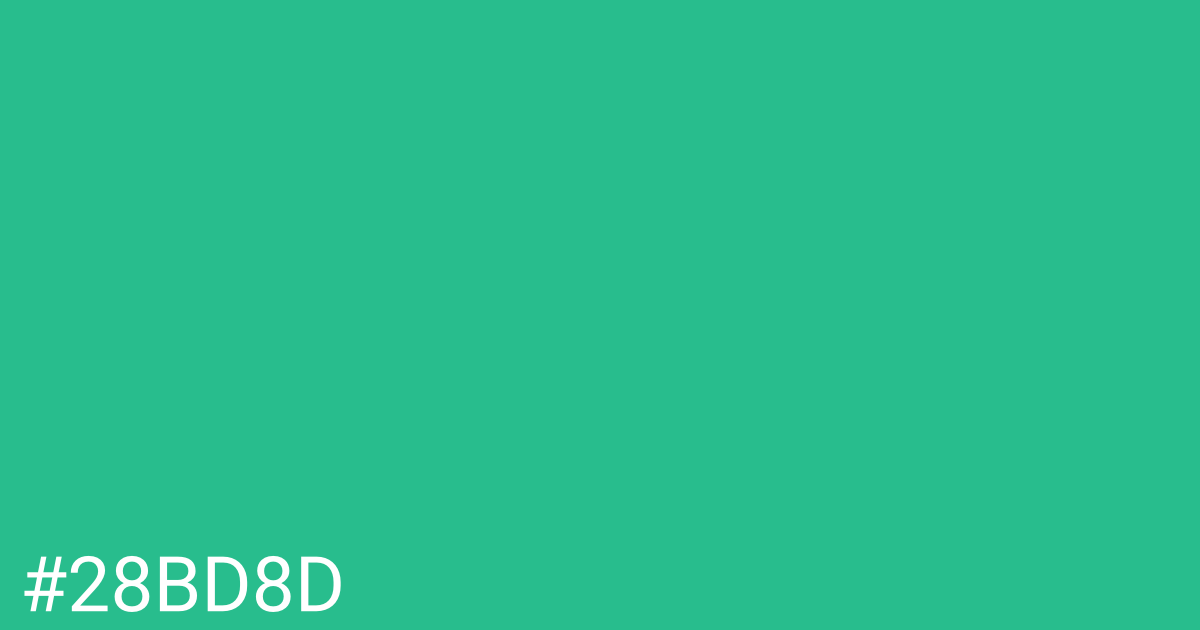 Hex color #28bd8d graphic