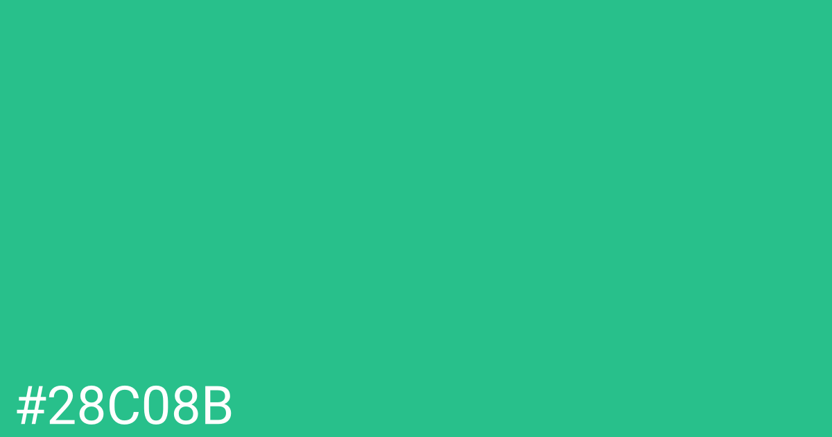 Hex color #28c08b graphic