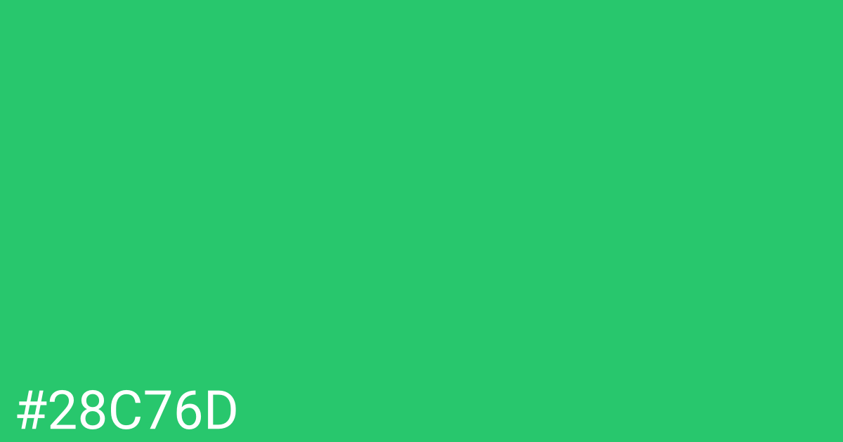 Hex color #28c76d graphic
