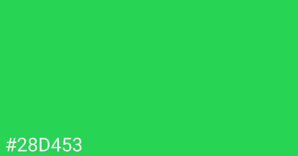 Hex color #28d453 graphic