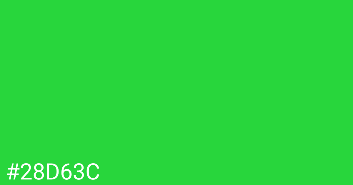 Hex color #28d63c graphic