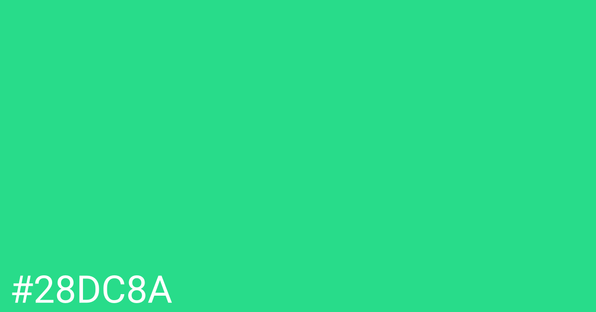 Hex color #28dc8a graphic