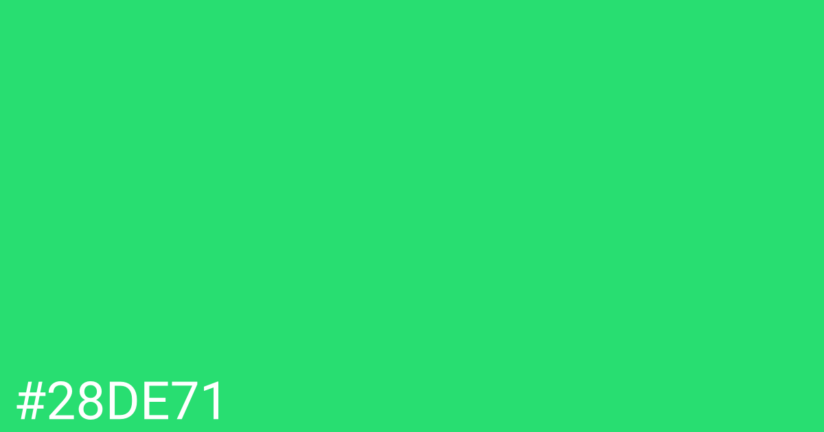 Hex color #28de71 graphic