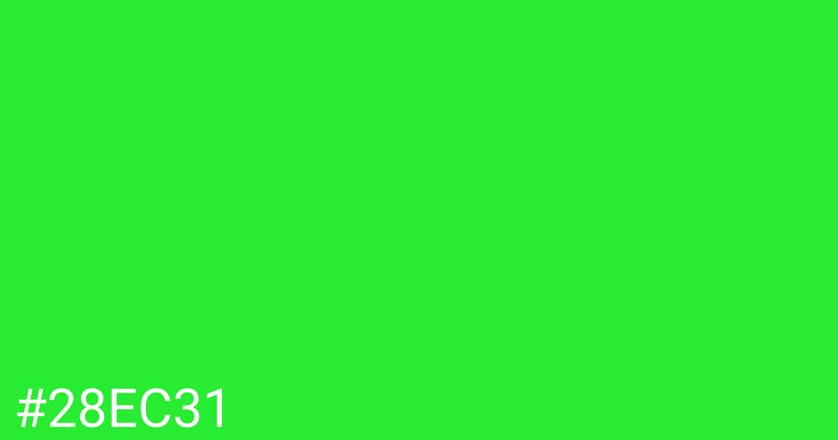 Hex color #28ec31 graphic