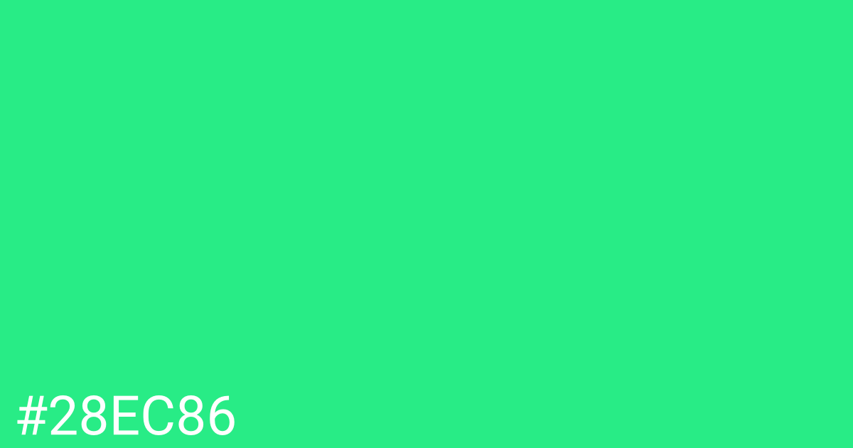 Hex color #28ec86 graphic