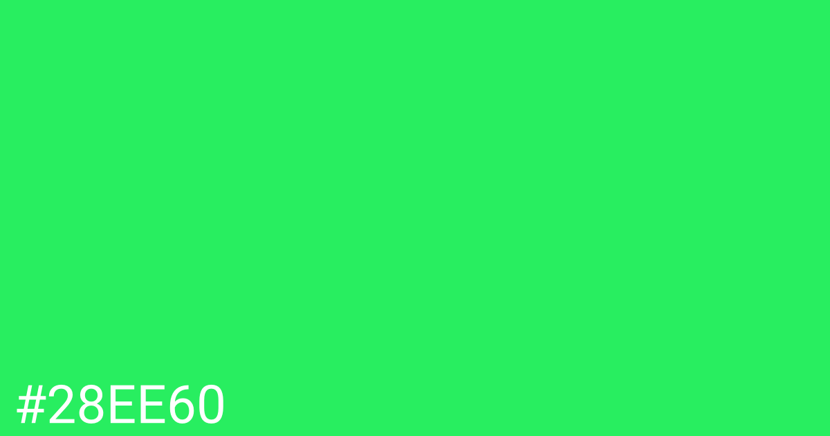 Hex color #28ee60 graphic