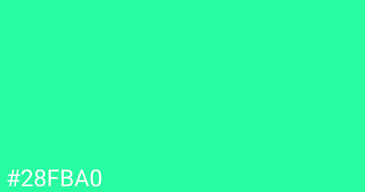 Hex color #28fba0 graphic