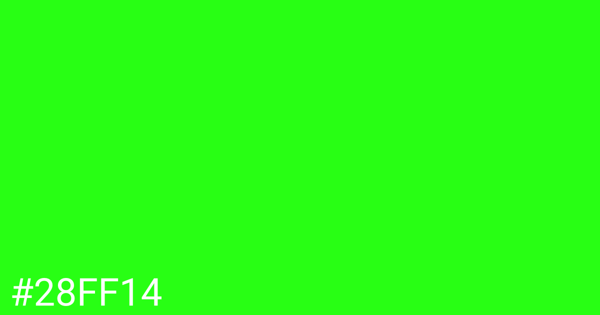 Hex color #28ff14 graphic