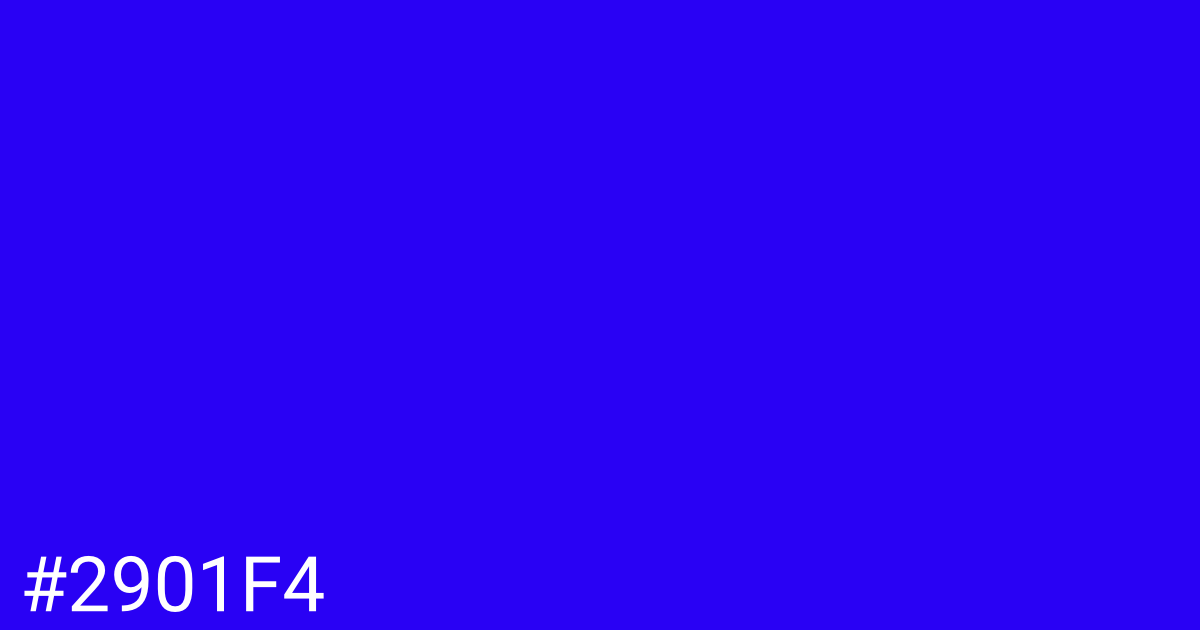 Hex color #2901f4 graphic