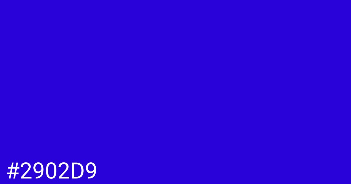 Hex color #2902d9 graphic