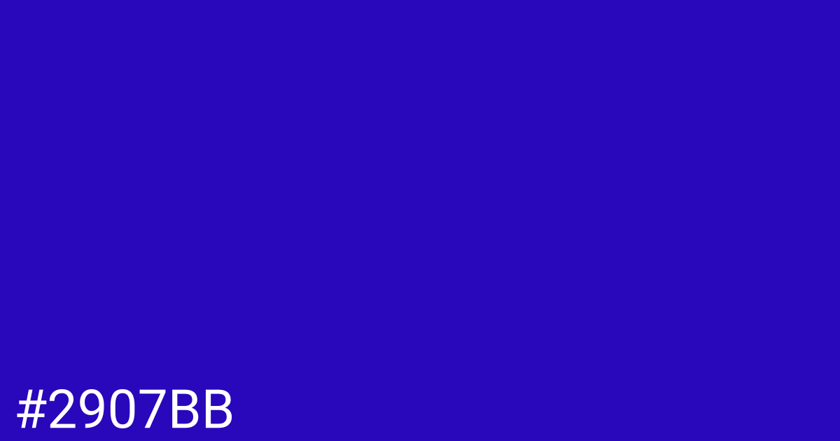 Hex color #2907bb graphic