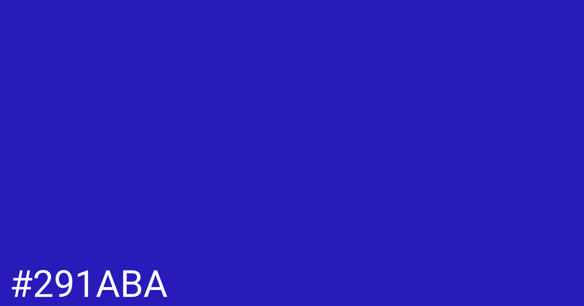 Hex color #291aba graphic