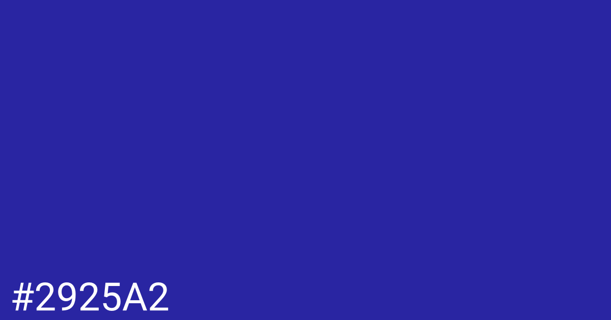 Hex color #2925a2 graphic