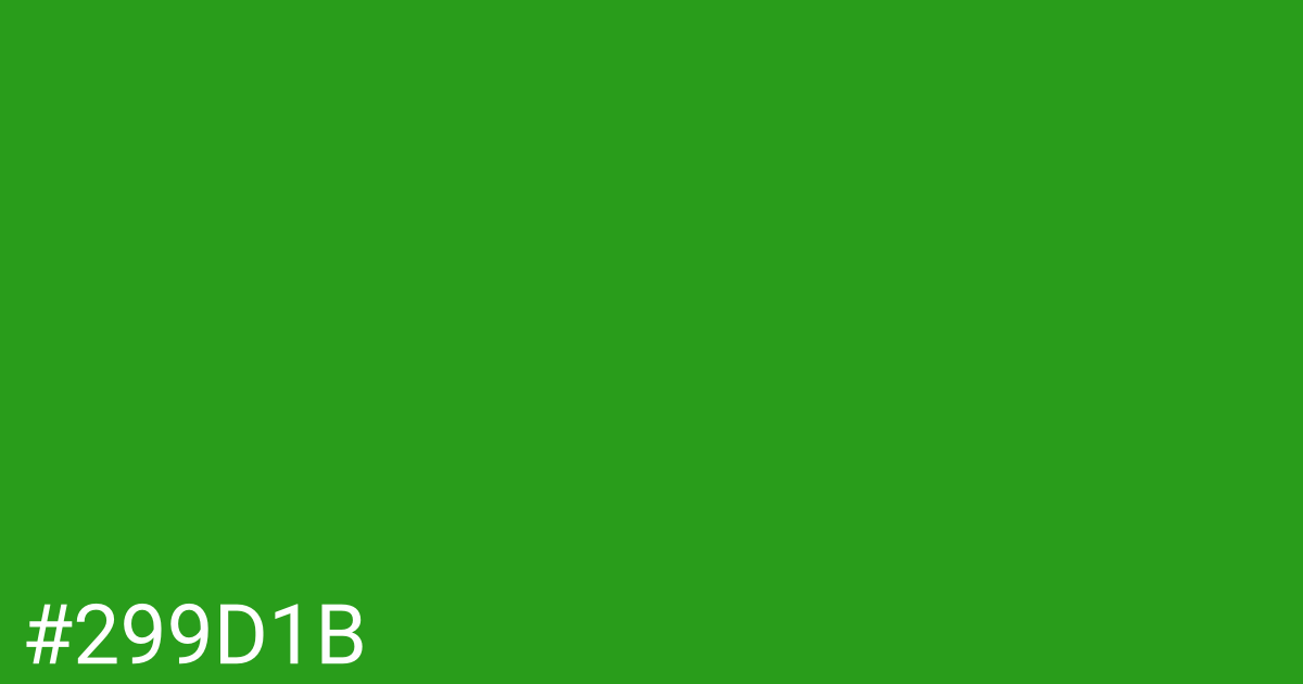 Hex color #299d1b graphic