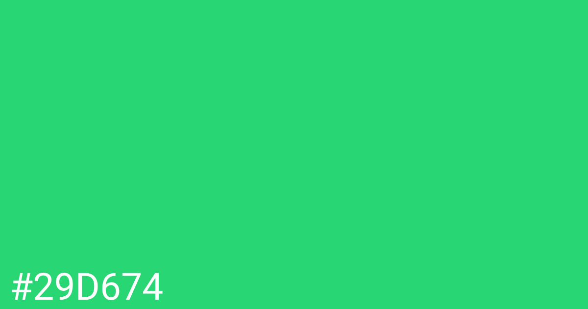 Hex color #29d674 graphic