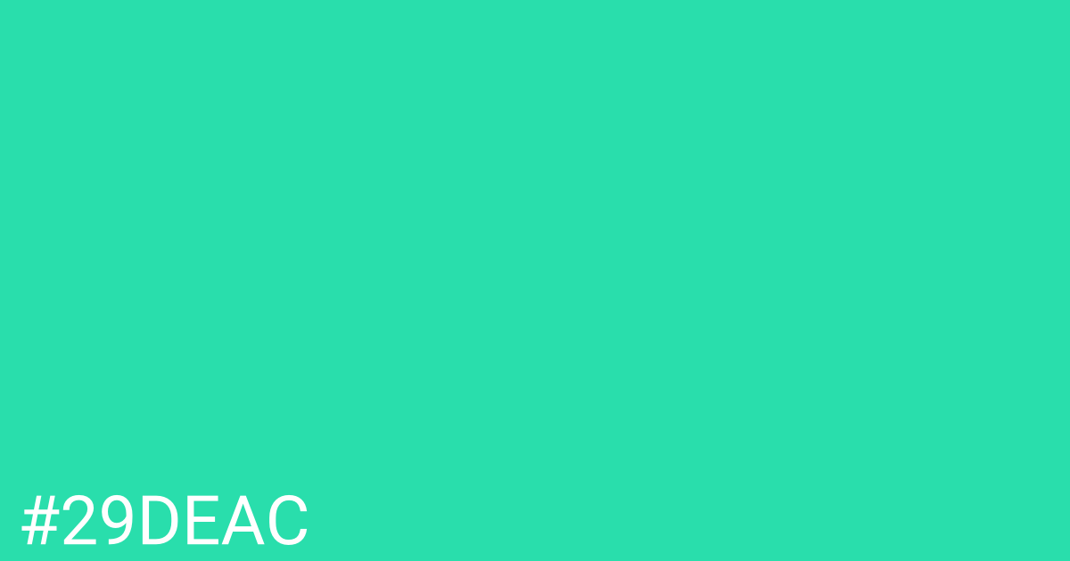 Hex color #29deac graphic