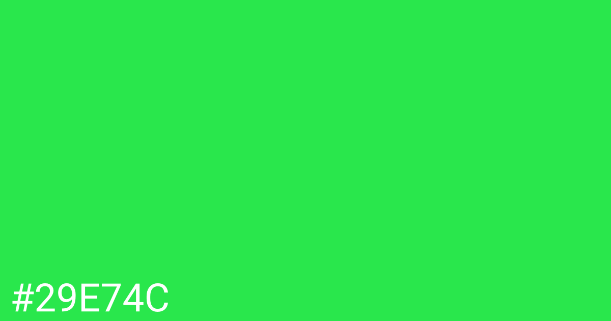 Hex color #29e74c graphic