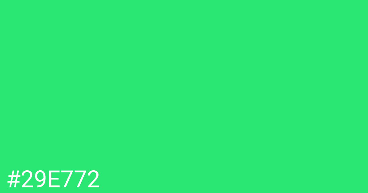 Hex color #29e772 graphic