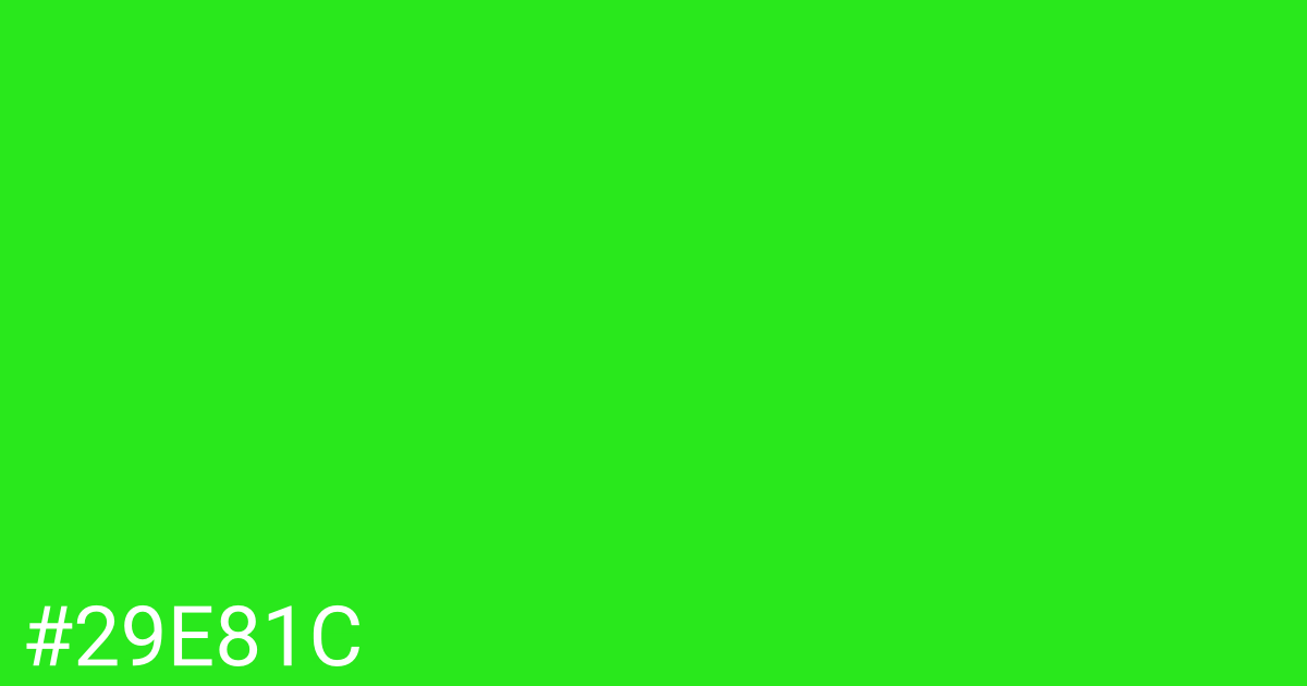 Hex color #29e81c graphic