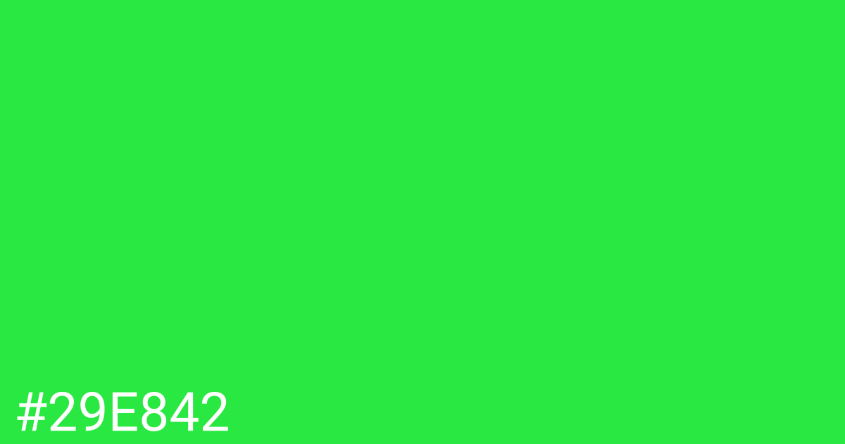 Hex color #29e842 graphic