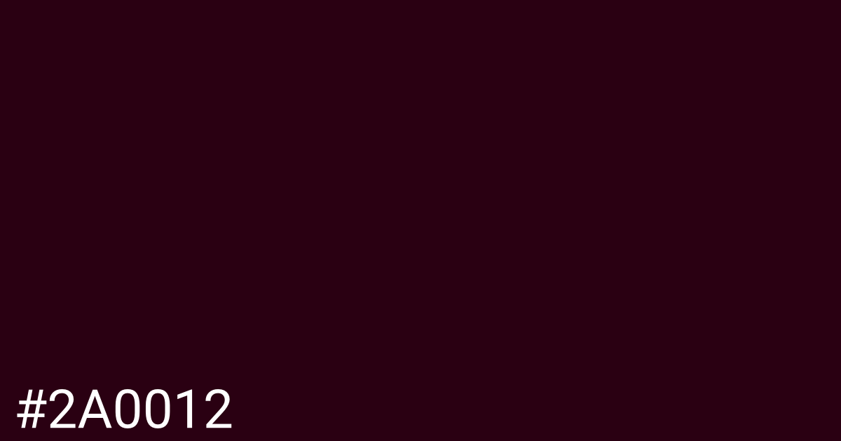 Hex color #2a0012 graphic