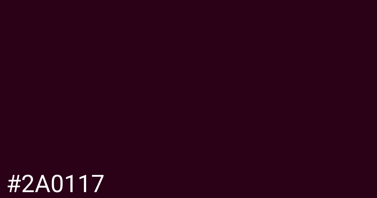 Hex color #2a0117 graphic