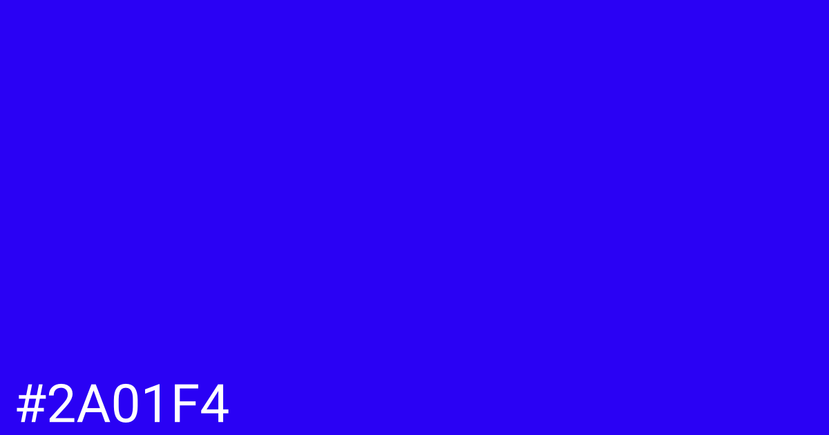 Hex color #2a01f4 graphic