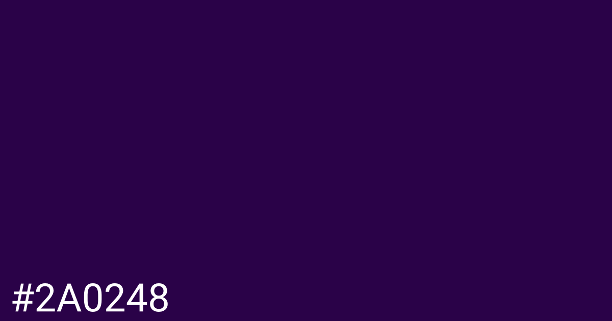 Hex color #2a0248 graphic