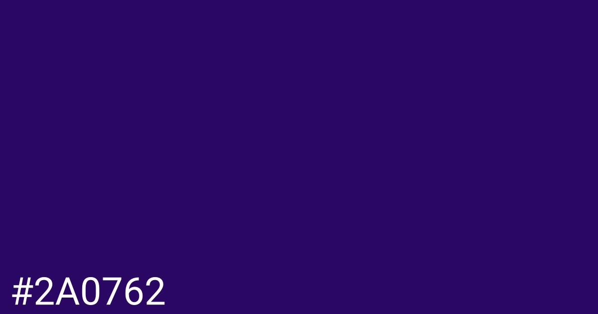 Hex color #2a0762 graphic