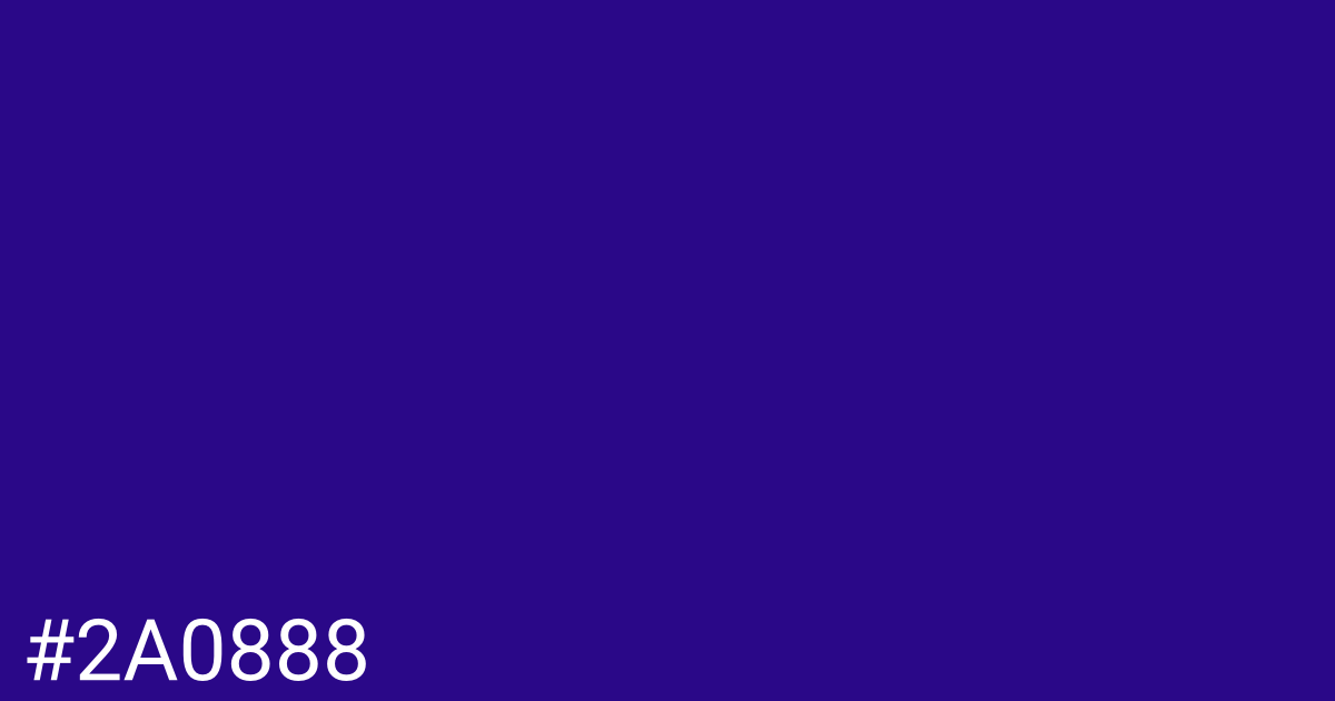 Hex color #2a0888 graphic