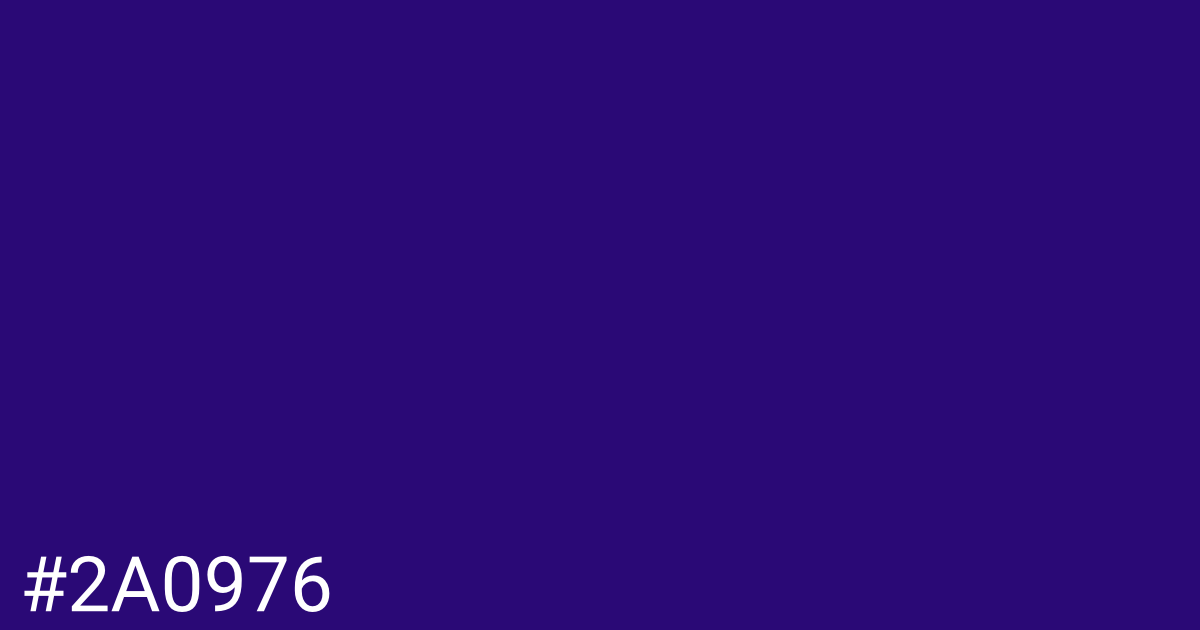 Hex color #2a0976 graphic
