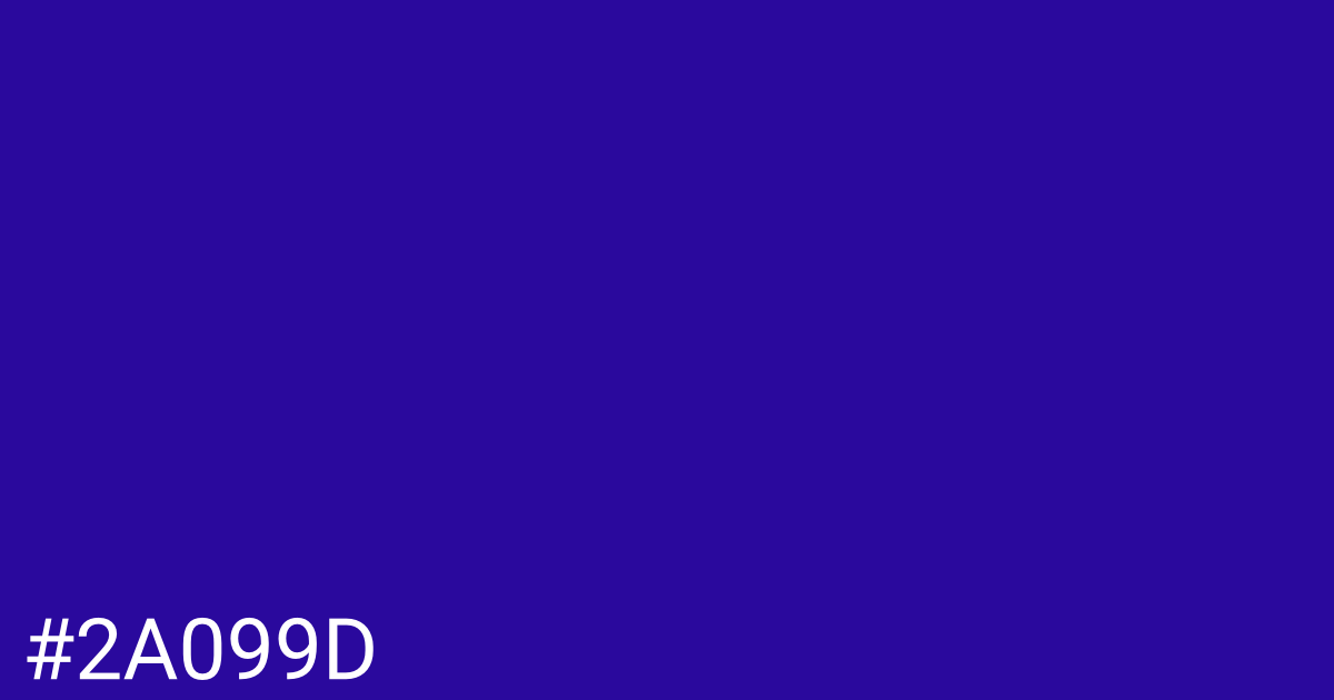 Hex color #2a099d graphic