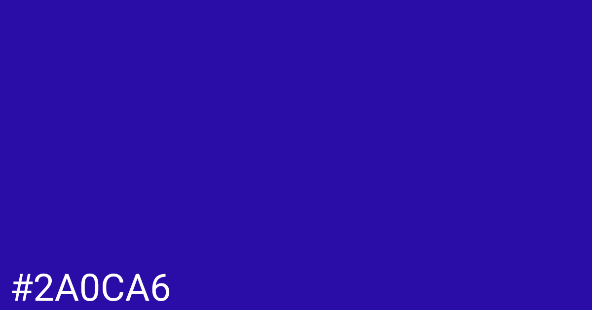 Hex color #2a0ca6 graphic