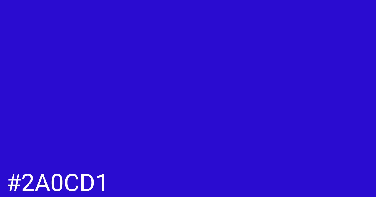 Hex color #2a0cd1 graphic