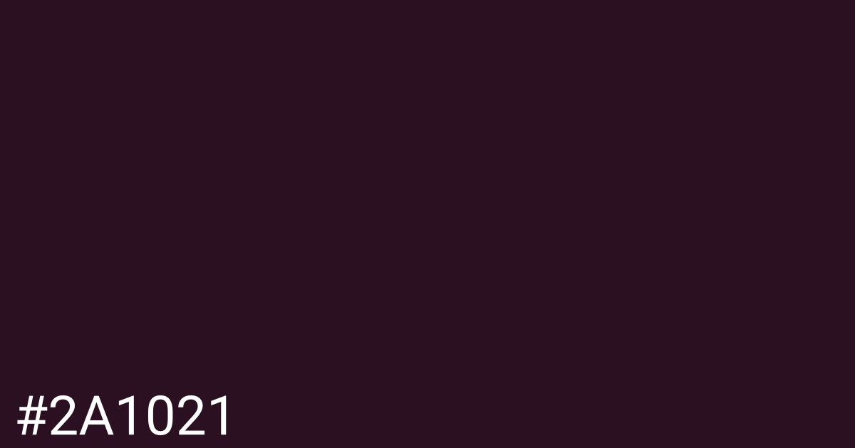 Hex color #2a1021 graphic