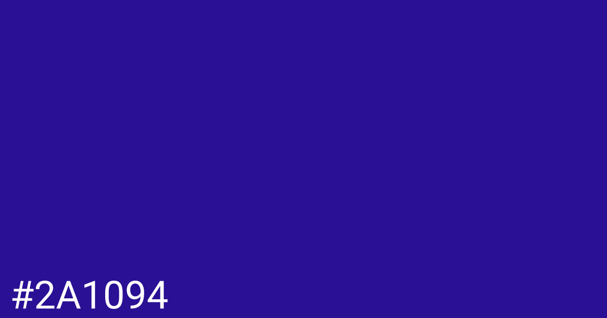 Hex color #2a1094 graphic